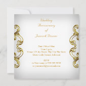 Elegant 50e trouwjubileum witgoud kaart (Achterkant)