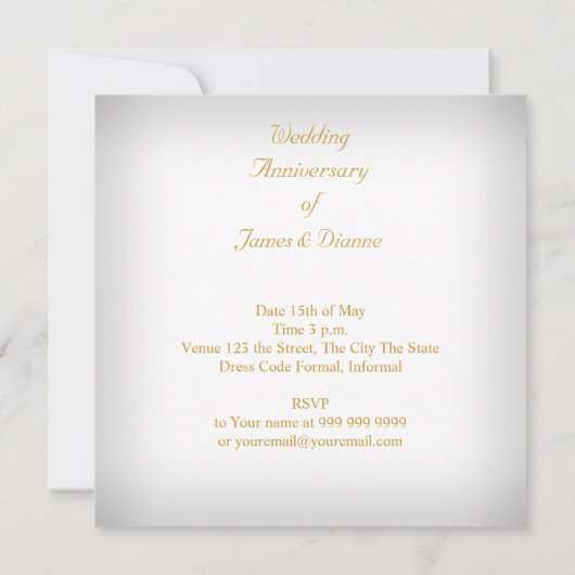 Elegant 50e trouwjubileum witgoud kaart (Achterkant)