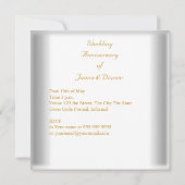 Elegant 50e trouwjubileum witgoud kaart (Achterkant)