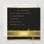 Elegant 50e verjaardag Black Gold Floral 2 Kaart (Achterkant)