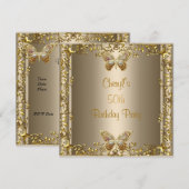 Elegant 50e verjaardag Bronze Gold Butterfly Kaart