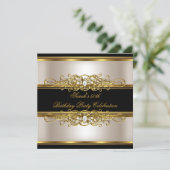Elegant 50e verjaardag Cream Gold Black Kaart (Staand voorkant)