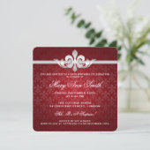 Elegant 50e verjaardag Fleur De Lis Red Kaart (Staand voorkant)
