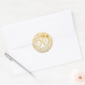 Elegant 50e verjaardag Glam Licht Gold Ronde Sticker (Envelop)