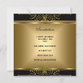 Elegant 50e verjaardag Gold Black Art Deco Kaart (Achterkant)