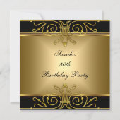 Elegant 50e verjaardag Gold Black Art Deco Kaart (Voorkant)