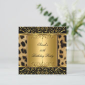 Elegant 50e verjaardag Gold Black Leopard Kaart (Staand voorkant)