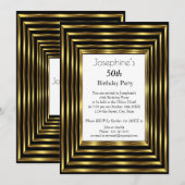 Elegant 50e verjaardag Gold Black White Kaart (Voorkant / Achterkant)