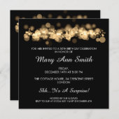 Elegant 50e verjaardag Gold Bokeh Licht Kaart (Voorkant / Achterkant)