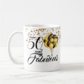 Elegant 50e verjaardag Gold Confetti Black Type Koffiemok (Links)