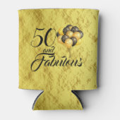 Elegant 50e verjaardag Gold Foil Black Typografie Blikjeskoeler (Voorkant)