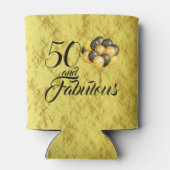 Elegant 50e verjaardag Gold Foil Black Typografie Blikjeskoeler (Achterkant)