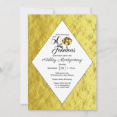 Elegant 50e verjaardag Gold Foil Black Typografie Kaart (Voorkant)