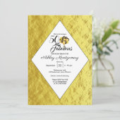 Elegant 50e verjaardag Gold Foil Black Typografie Kaart (Staand voorkant)