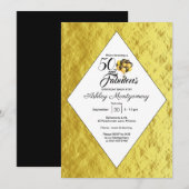 Elegant 50e verjaardag Gold Foil Black Typografie Kaart (Voorkant / Achterkant)