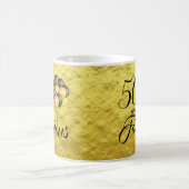 Elegant 50e verjaardag Gold Foil Black Typografie Koffiemok (Center)