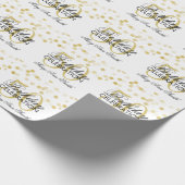 Elegant 50e verjaardag Gold Foil Glitter Lichten Cadeaupapier (Hoek)