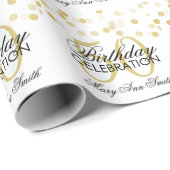 Elegant 50e verjaardag Gold Foil Glitter Lichten Cadeaupapier (Rol Hoek)