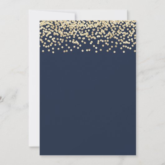 Elegant 50e verjaardag Gold Glitter Blue Kaart (Achterkant)