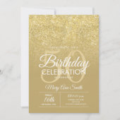 Elegant 50e verjaardag Gold Glitter Glam Kaart (Voorkant)