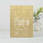 Elegant 50e verjaardag Gold Glitter Glam Kaart (Staand voorkant)