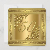 Elegant 50e verjaardag Gold Golden 50 Lijst Kaart (Voorkant)