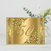 Elegant 50e verjaardag Gold Golden 50 Lijst Kaart (Staand voorkant)