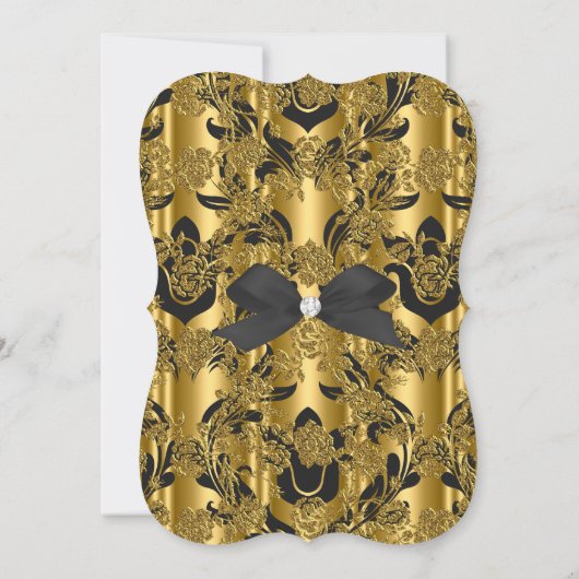 Elegant 50e verjaardag Gold Golden Black 3 Kaart (Achterkant)