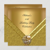 Elegant 50e verjaardag Gold Jewel Kaart (Voorkant / Achterkant)