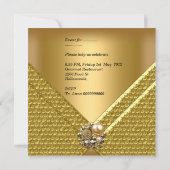 Elegant 50e verjaardag Gold Jewel Kaart (Achterkant)