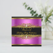 Elegant 50e verjaardag Gold Pink Black Kaart (Staand voorkant)