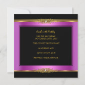 Elegant 50e verjaardag Gold Pink Black Kaart (Achterkant)