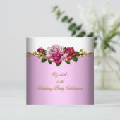 Elegant 50e verjaardag Gold Pink Roses Kaart (Staand voorkant)