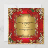 Elegant 50e verjaardag Gold Red Rose Kaart (Achterkant)