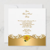 Elegant 50e verjaardag Gold Yellow Roses Kaart (Achterkant)