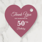 Elegant 50e verjaardag Hartelijk dank Roos Gold Bedankjes Labels (Achterkant)