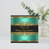 Elegant 50e verjaardag Jade Green Gold Black Kaart (Staand voorkant)