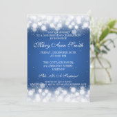 Elegant 50e verjaardag Magic Sparkle Blue Kaart (Staand voorkant)