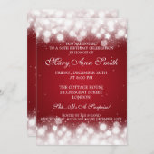 Elegant 50e verjaardag Magic Sparkle Red Kaart (Voorkant / Achterkant)