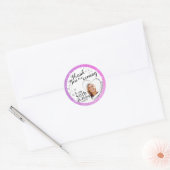 Elegant 50e verjaardag Paarse roze avor Dank je we Ronde Sticker (Envelop)