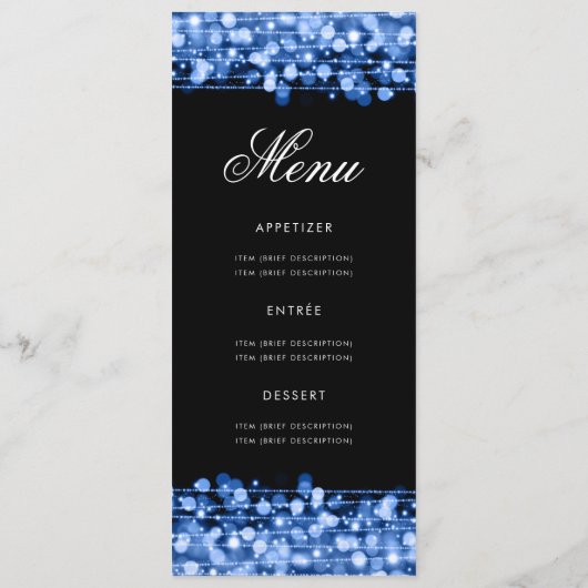 Elegant 50e verjaardag Programma Blauw met Menu (Achterkant)