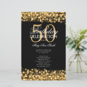Elegant 50e verjaardag Programma Gold met menu (Staand voorkant)