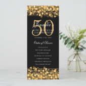 Elegant 50e verjaardag Programma Gold met menu (Staand voorkant)