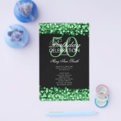 Elegant 50e verjaardag Programma Groen met Menu (Enkel)