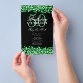 Elegant 50e verjaardag Programma Groen met Menu (Hand)