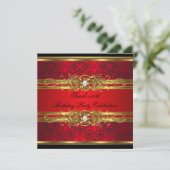 Elegant 50e verjaardag Red Black Gold 2 Kaart (Staand voorkant)