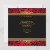 Elegant 50e verjaardag Red Black Gold Damask Kaart (Achterkant)