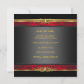 Elegant 50e verjaardag Red Black Gold Damask Kaart (Achterkant)