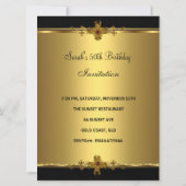 Elegant 50e verjaardag Rich Gold Black Red Jewel Kaart (Achterkant)