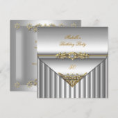 Elegant 50e verjaardag Silver Gold Diamond Kaart (Voorkant / Achterkant)